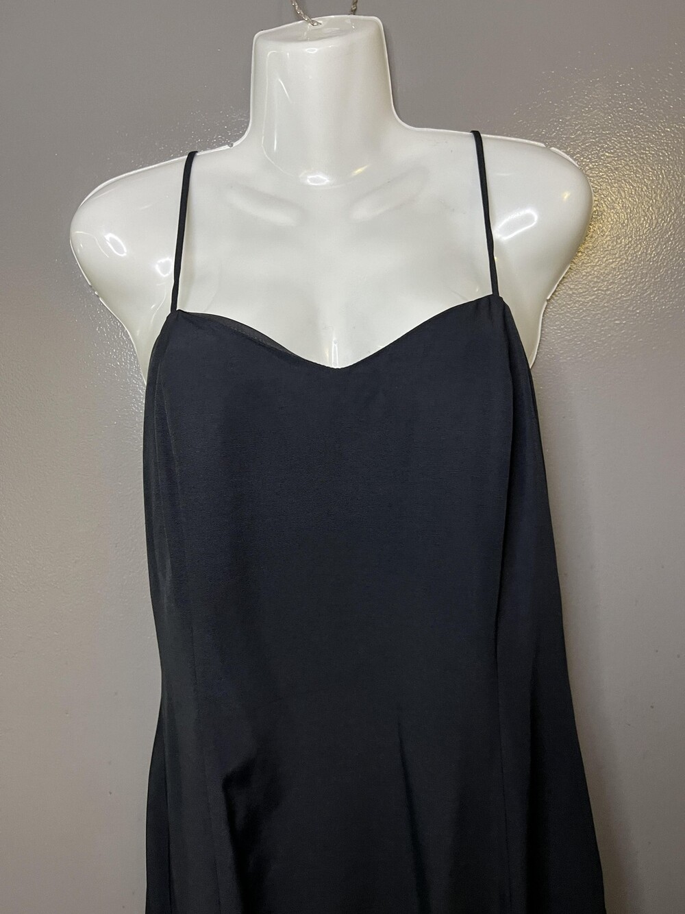 Vintage Joseph Ribkoff Dress Womens 12 Black Sweetheart Slip Spaghetti Strap